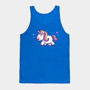 Cute Unicorn Walking Cartoon Tank Top